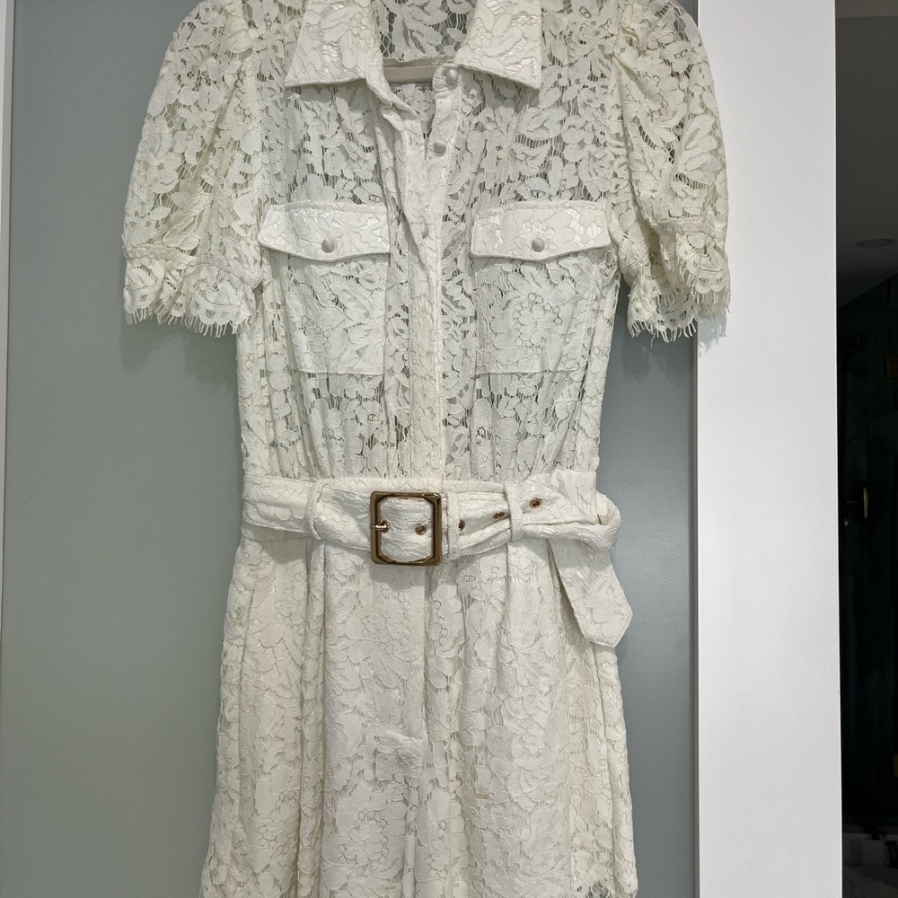 Elegant White Lace Romper generation Love